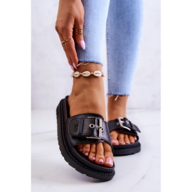 Classic Slippers With Buckle Big Star JJ274A307 Black 1 Classic Slippers With Buckle Big Star JJ274A307 Black 1