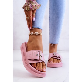 Classic Slippers With Buckle Big Star JJ274A308 Pink 1 Classic Slippers With Buckle Big Star JJ274A308 Pink 1