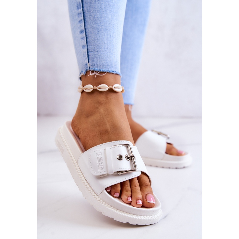 Classic Slippers With Buckle Big Star JJ274A309 White 1