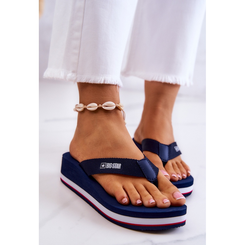 Women's flip-flops on the wedge Big Star JJ274A331 Navy blue 2 Women's flip-flops on the wedge Big Star JJ274A331 Navy blue 2