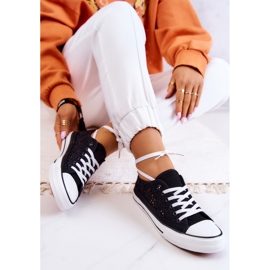 FB2 Women's Black Venture fabric sneakers with openwork 6