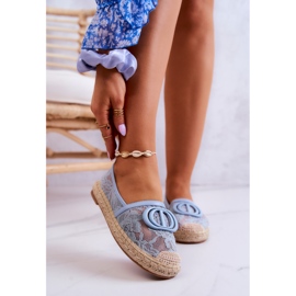 Women's Lace Espadrilles With Blue Summer Dream Decoration 1