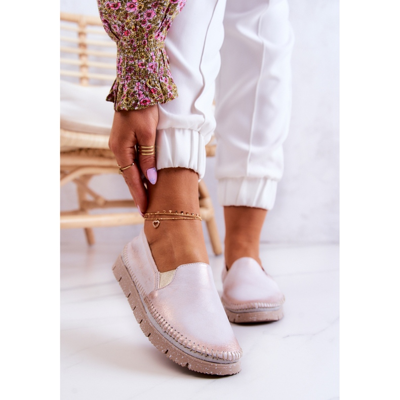 Women's Leather Slip-On Shoes Maciejka 03512-28 Light pink 1