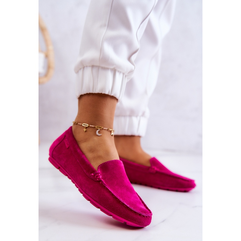 Women's Suede Loafers Big Star JJ274656 Fuchsia pink 2