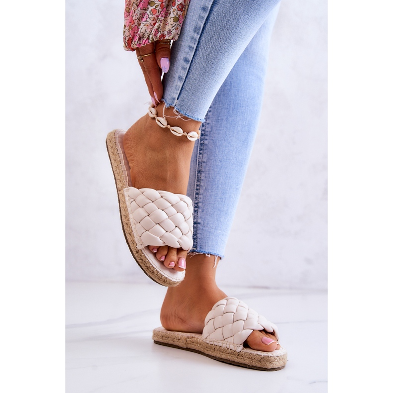 Leather Braided Slippers Big Star JJ274922 Beige 2