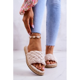 Leather Braided Slippers Big Star JJ274922 Beige 1 Leather Braided Slippers Big Star JJ274922 Beige 1