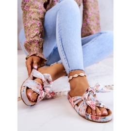 Classic Slippers With Flowers Big Star JJ274703 Light gray multicolored 2