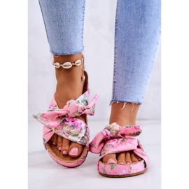 Classic Slippers With Flowers Big Star JJ274702 Pink multicolored 2