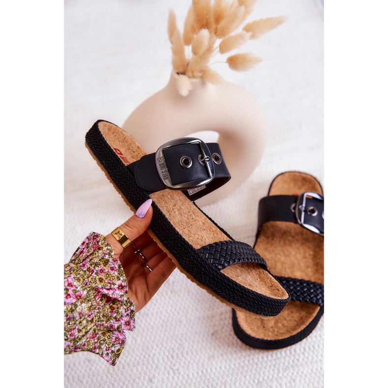 Fashionable slippers with a buckle Big Star JJ274730 Black 1 Fashionable slippers with a buckle Big Star JJ274730 Black 1