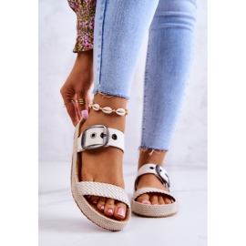 Fashionable Slippers With A Buckle Big Star JJ274729 White 1