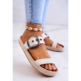 Fashionable Slippers With A Buckle Big Star JJ274729 White 2