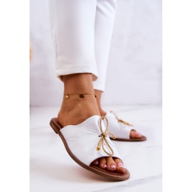 Leather Women's Slippers Nicole 2659/003 White 2 Leather Women's Slippers Nicole 2659/003 White 2