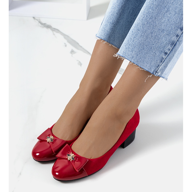 Sharona women's red pumps 1