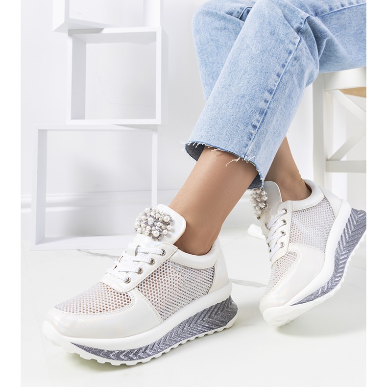 White holographic sneakers from Saggers 1