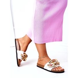 S.Barski Slippers On A Cork With A Chain S. Barski SB002 White 3