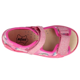 Befado children's slippers with leather insert 342P043 pink 3