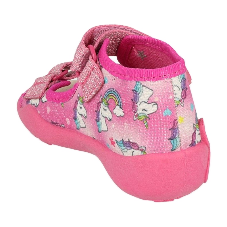 Befado children's slippers with leather insert 342P043 pink 1 Befado children's slippers with leather insert 342P043 pink 1
