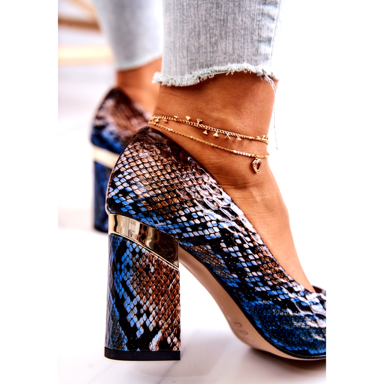 Lewski Shoes Leather Pumps Lewski Snake 3117 Brown-Blue 4 Lewski Shoes Leather Pumps Lewski Snake 3117 Brown-Blue 4