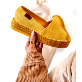 Inna Lesley Yellow Suede Slip On Espadrilles 1