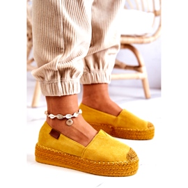 Inna Lesley Yellow Suede Slip On Espadrilles 3