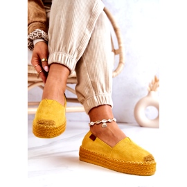 Inna Lesley Yellow Suede Slip On Espadrilles 4