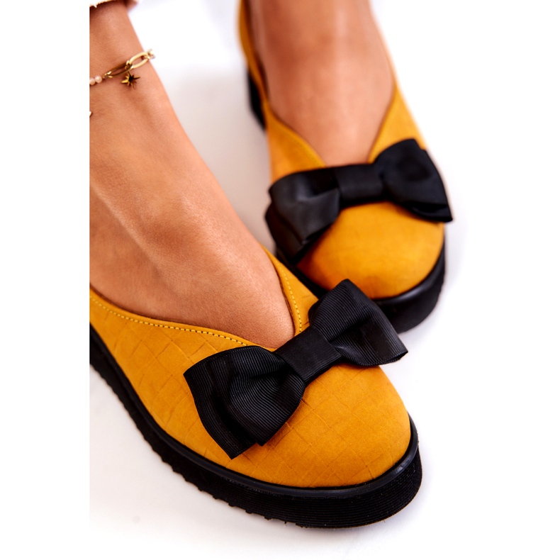 Suede ballerinas on the Maciejka platform 05062-07 Yellow 3