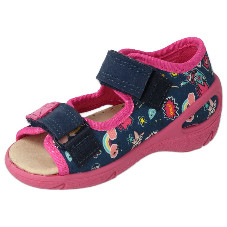 Befado children's shoes pu 065P172 navy blue pink 2