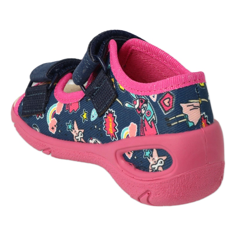 Befado children's shoes pu 065P172 navy blue pink 3