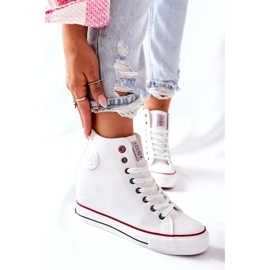 Leather Sneakers On Wedge Cross Jeans II2R4024 White 3