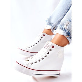Leather Sneakers On Wedge Cross Jeans II2R4024 White 4