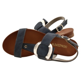 M.Daszyński Women's sandals with a silver Daszyński wheel MR1958-10 navy blue 4 M.Daszyński Women's sandals with a silver Daszyński wheel MR1958-10 navy blue 4