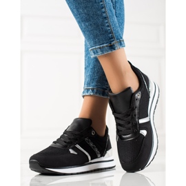 Sweet Shoes Classic Comfortable Sneakers black silver 1