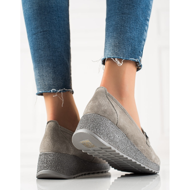 Filippo Leather Brogues On The Platform grey 1