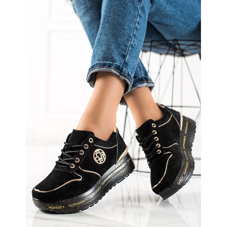 Filippo Leather Fashion Sneakers black 1 Filippo Leather Fashion Sneakers black 1