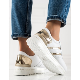 Filippo White Leather Sneakers golden 2 Filippo White Leather Sneakers golden 2