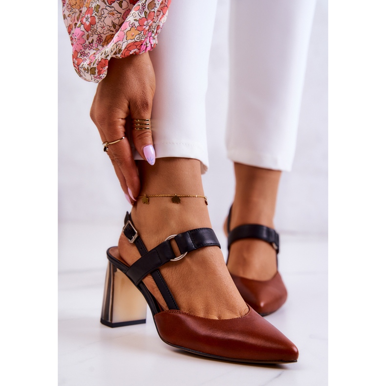 Sergio Leone Fashionable leather pumps Maciejka 05498-29 Brown and Black 1 Sergio Leone Fashionable leather pumps Maciejka 05498-29 Brown and Black 1