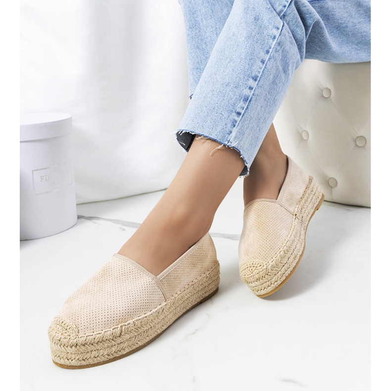 Beige Capelle openwork espadrilles 1