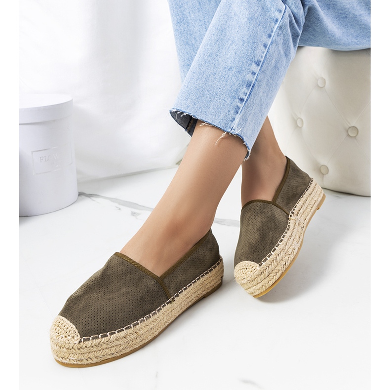 Green Capelle openwork espadrilles 1