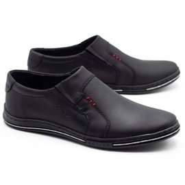 Polbut Men's loafers inserted from leather 334 black 3 Polbut Men's loafers inserted from leather 334 black 3