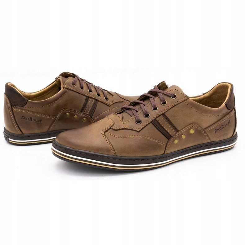 Polbut 1801 brown casual men's shoes 4