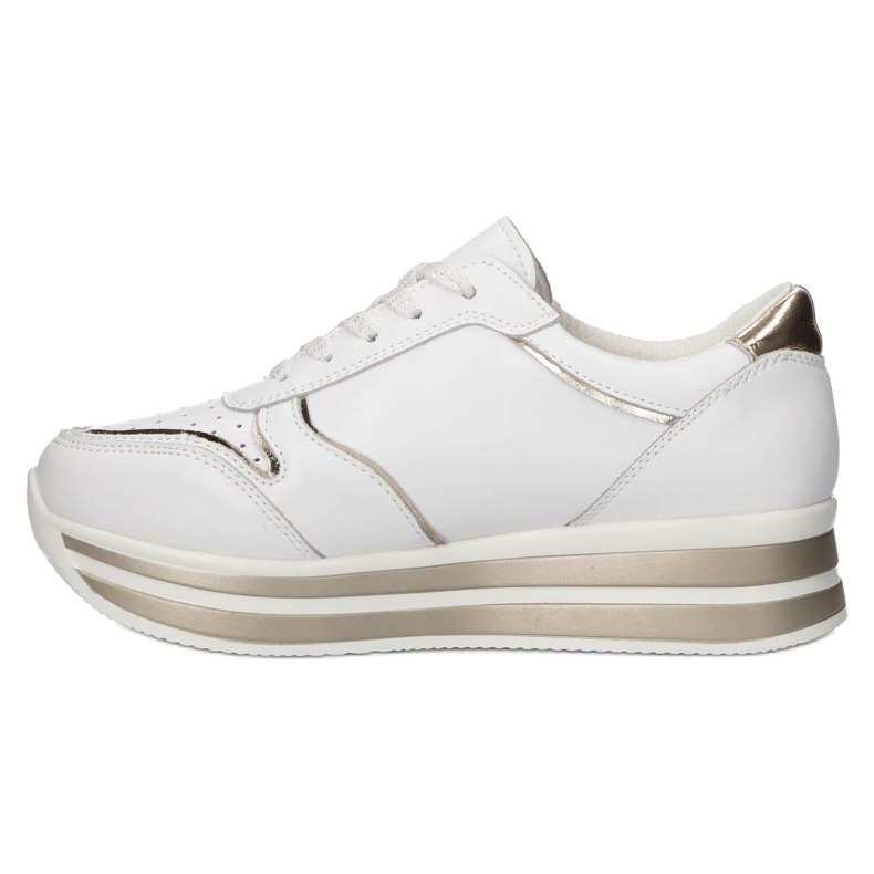 Leather Sneakers Filippo DP3682 / 22 WH white golden 7