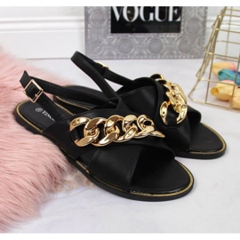 Black Vinceza W JAN116A sandals with chain 2
