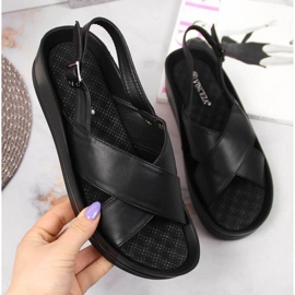 Black Vinceza W JAN117A wedge sandals 1