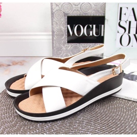 Wedge sandals Vinceza W JAN117B white 2