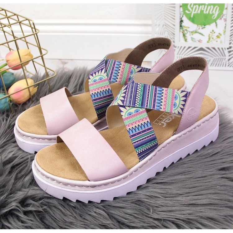 Rieker W RKR533 purple rubber sandals violet 2