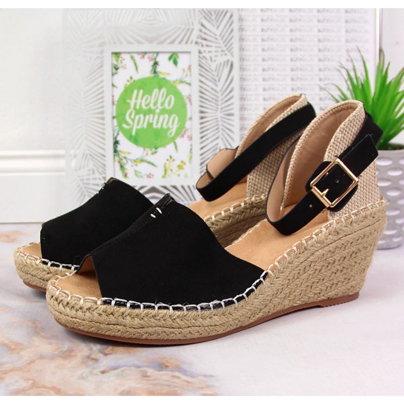 Black eVento W EVE351 wedge sandals 2