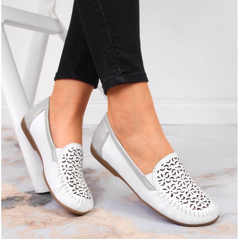 Rieker W RKR522 openwork loafers white 2