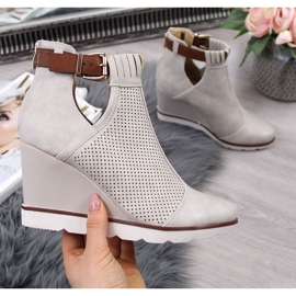 Openwork wedge sneakers Filippo W PAW117A beige 1