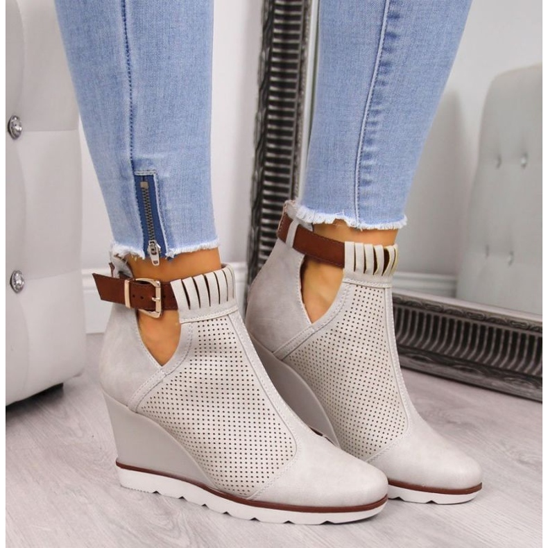 Openwork wedge sneakers Filippo W PAW117A beige 2