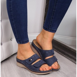Velcro wedges eVento W EVE224A navy blue 2